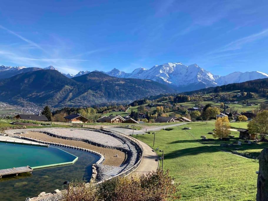 Apartamento La Marmotte: Vue Mont Blanc, Terrasse, Parking Combloux Exterior foto